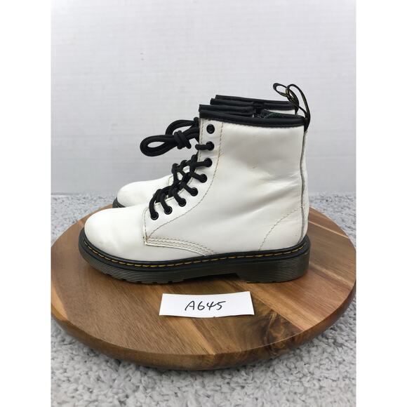 Dr. Martens 1460 J White Lace Up Casual Lifestyle Daily Y2K Combat Boots Kids 2 - Picture 1 of 13